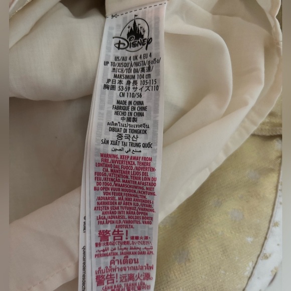 Disney World Girls White Gold Dress Size 4 - Picture 7 of 8